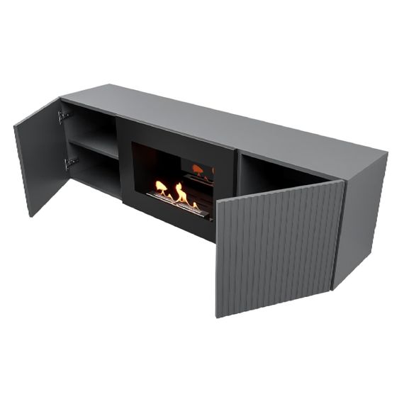 Тумба с биокамином Firelight BFP/P-1400L графит купить в Москве и Московской области по низкой цене с доставкой по России — (2) Тумба с биокамином Firelight BFP/P-1400L графит — (2)