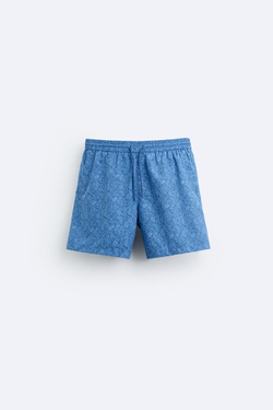 ZARA ПЛАВКИ С ЦВЕТОЧНЫМ ПРИНТОМ, ЯРКО-СИНИЙ