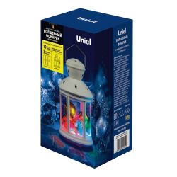 ULD-L1220-010-DTB-RGB WHITE Фонарь со светодиодной гирляндой внутри. на батарейке не в-к. 10 светодиодов. RGB свет. Режим мигания. Белый корпус. TM Uniel.