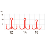Крючки Saikyo тройн.6063-1X-CP  R №14 (50шт)