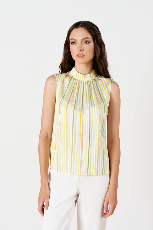 23268 Блузка женская (лимонный полоска)