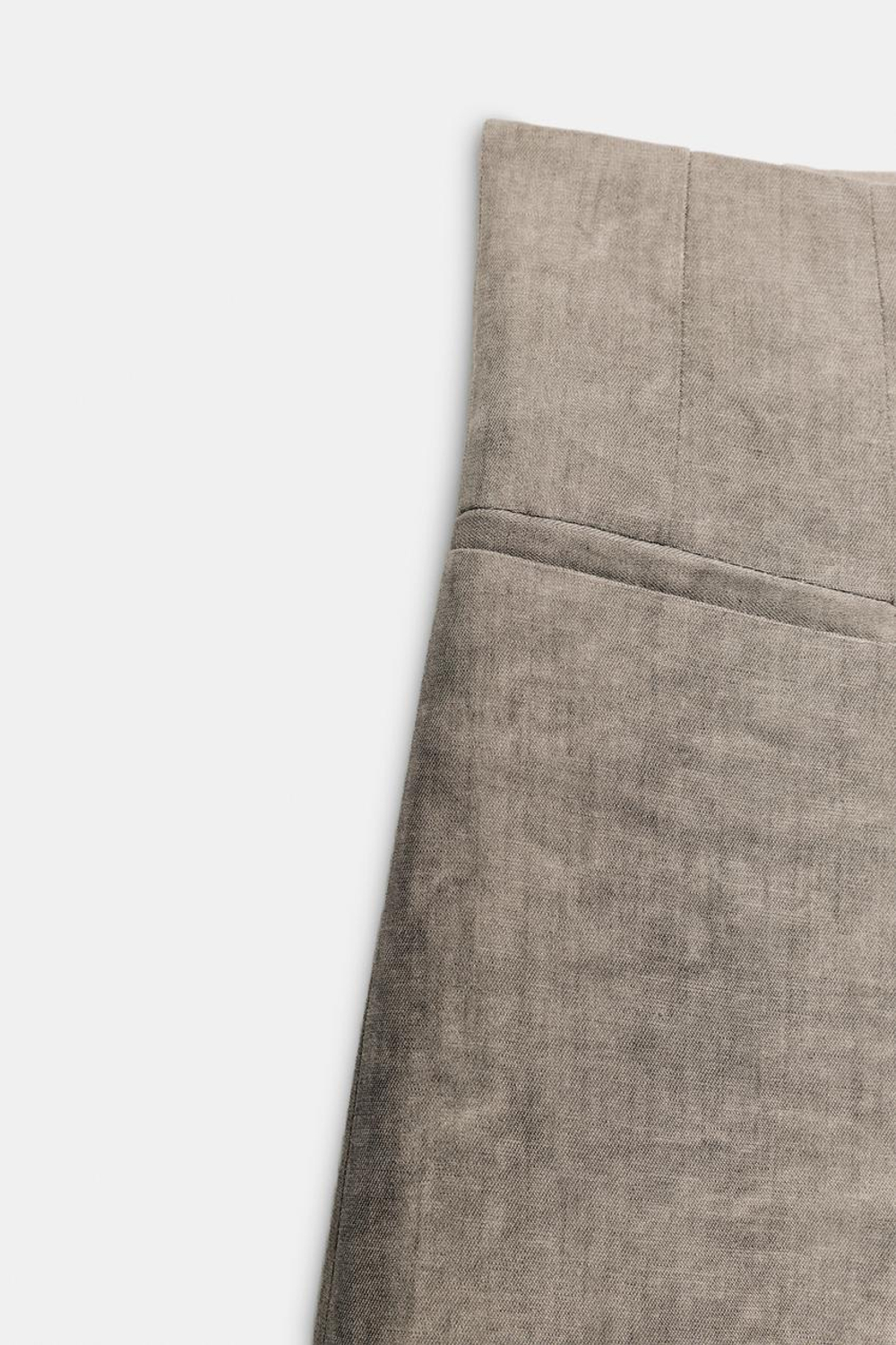 ZARA БРЮКИ-БАЛЛОНЫ ZW COLLECTION, СЕРЫЙ МЕЛАНЖ