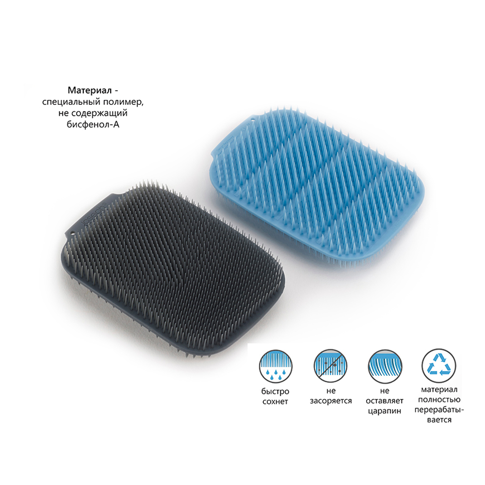 Набор щеток для мытья посуды cleantech, синий/серый, 2 шт.