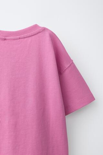 ZARA ФУТБОЛКА С АНИМАЛИСТИЧЕСКИМ ПРИНТОМ, РОЗОВЫЙ/ЛИЛОВЫЙ