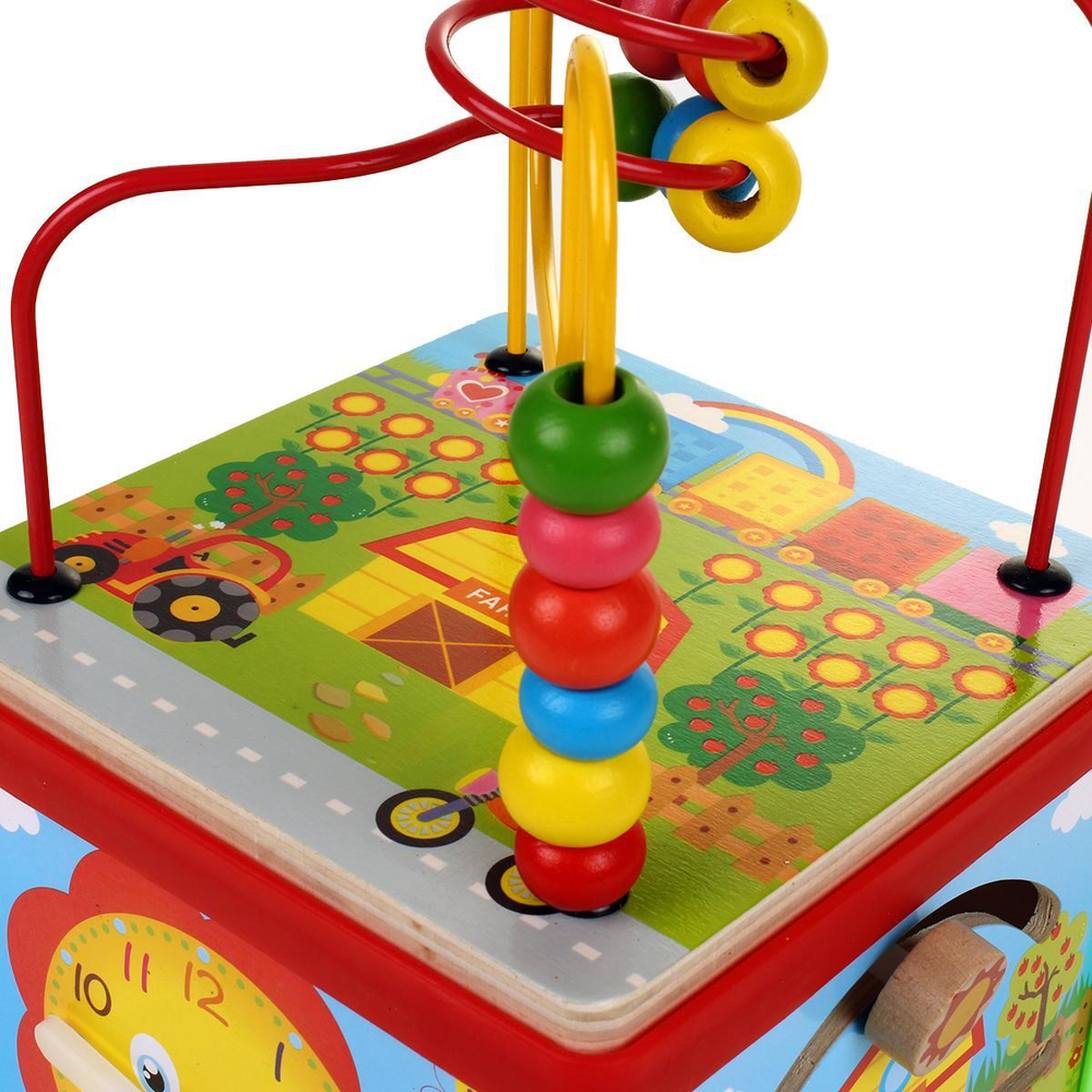 Развивающая игрушка деревянная Бизибокс с лабиринтом, коробка C-41743