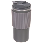 Термокружка 450мл «Стиль» с силиконовой вставкой, цвет серый