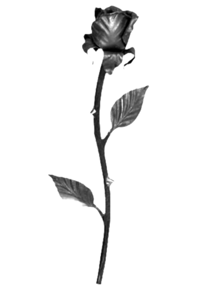 Кованый элемент "Роза" р-р: 315x120 мм,малая, вес 0,257 кг.