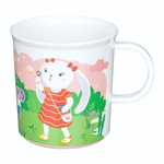 Кружка детская с розовым декором и нескользящим дном 200мл (белый)