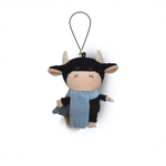 Бычок Черный в Голубом Шарфике, 11см