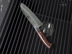 Кухонный нож "Сантоку" со следами ковки, сталь Х12МФ, рукоять венге