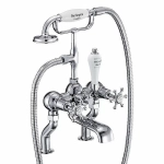Смеситель для ванны Burlington BI15-QT хром/ручки белые