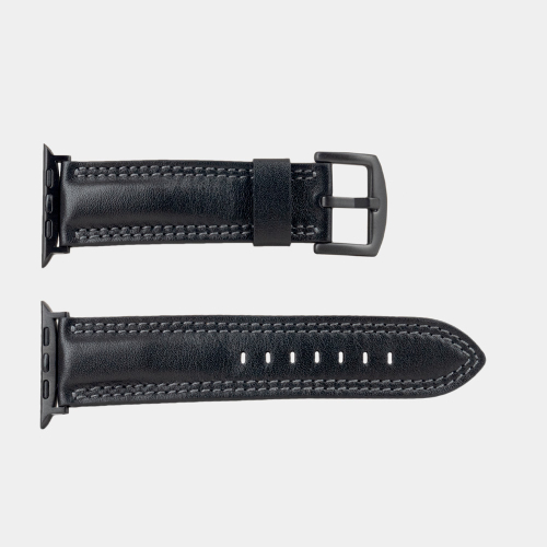 Ремешок для Apple Watch Ultra 49mm из кожи теленка, черного цвета