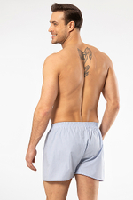 Трусы мужские боксеры светло-голубой клетка