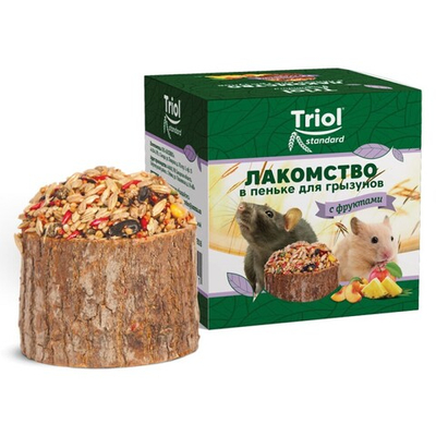 Лакомство в пеньке с фруктами 70 г -для грызунов (Triol Standart)