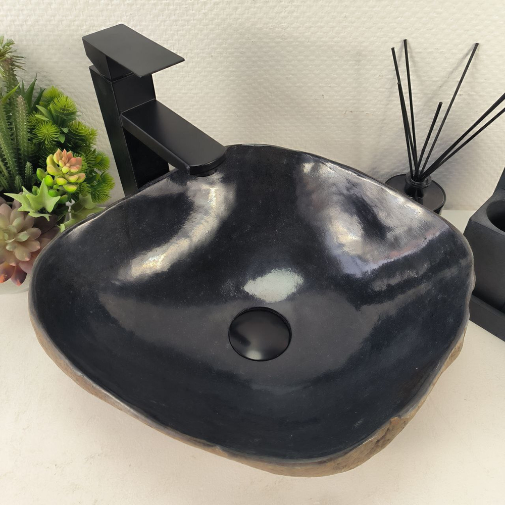 Раковина из речного камня RS-64996 41*37*15 0860