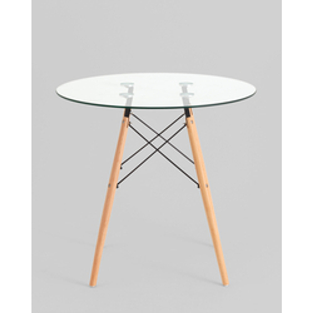Стол Eames DSW NEW D80 стеклянный