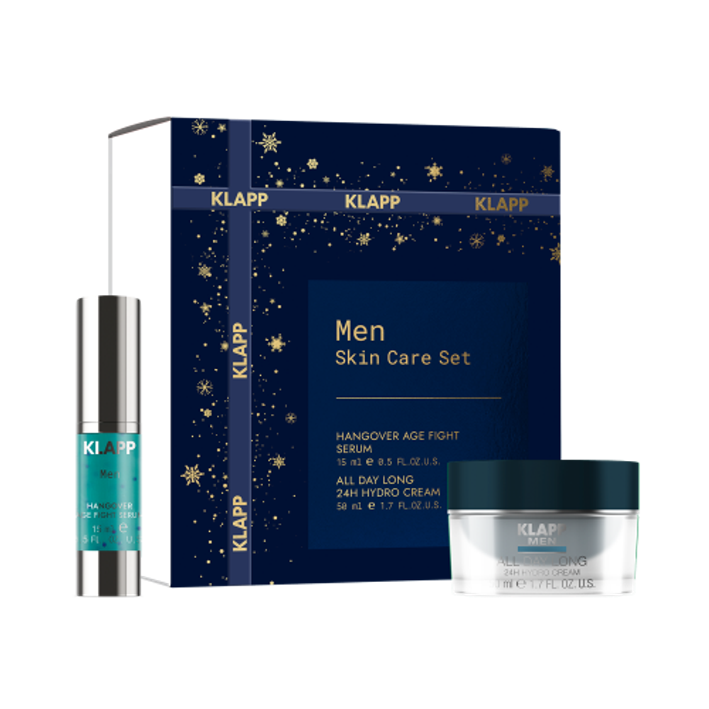 KLAPP Набор для мужчин KLAPP Men Skincare Set (50 ml Men 24H Cream + 15 ml Men Hangover Fight Serum)