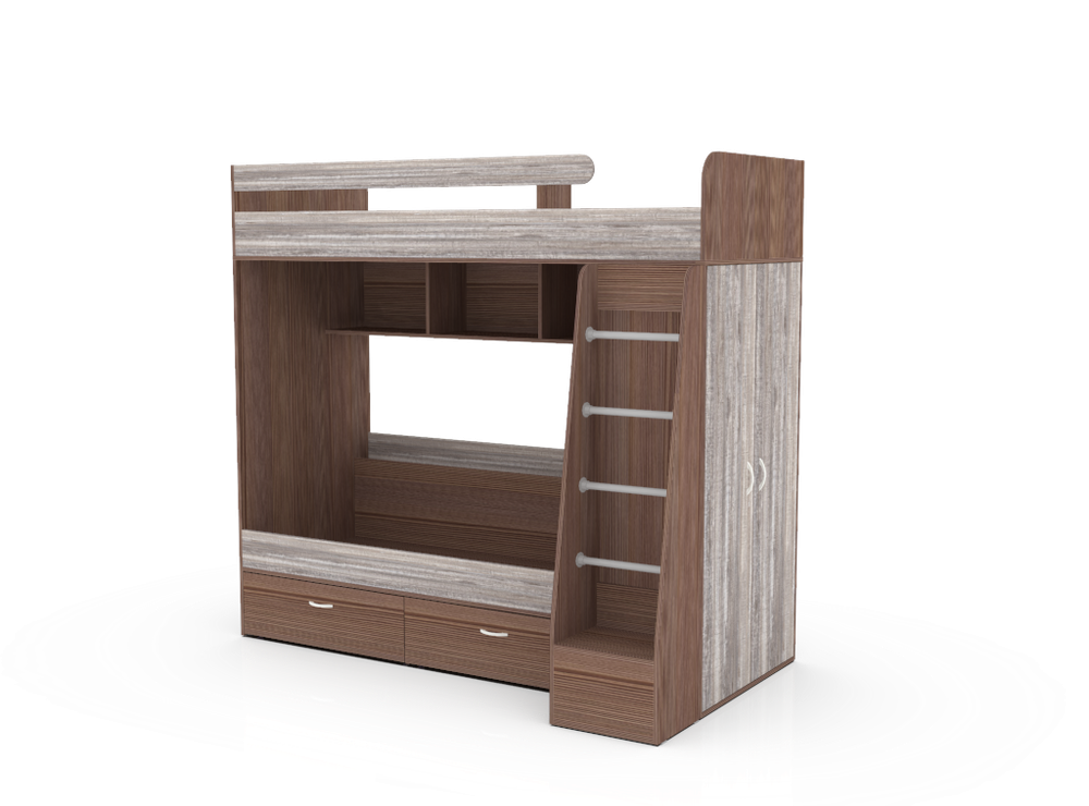 Двухъярусная кровать КарИВи Юниор 6 Бодего Темный Бетон