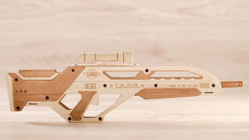 Полуавтоматический карабин INVADER от TARG - деревянный конструктор, сборная модель, 3d пазл