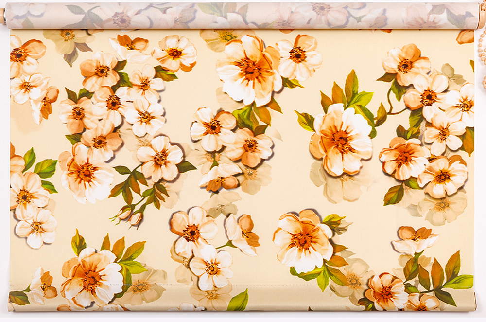 Рулонная штора яблоня, персик