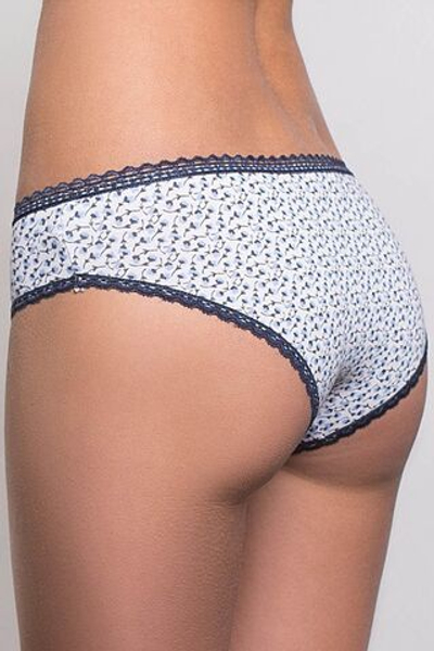 Женские трусики-слипы в мелкий цветочек (Размер: L) (Цвет: белый)