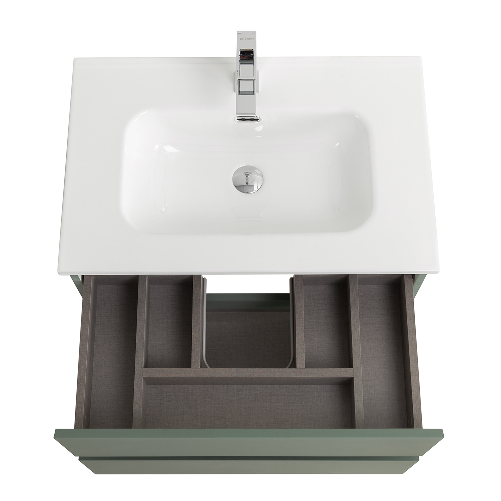 Тумба с раковиной подвесная BelBagno KRAFT-600-2C-SO-VO Еловый матовый, раковина белая BB600ETL