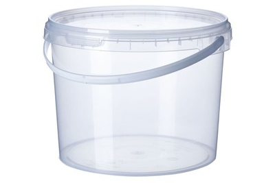 Ведро 3,3 л прозр. с крышкой d-180 (50шт в кор)