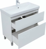 Тумба с раковиной Aquanet Вега 90 344124+329250 белая глянцевая