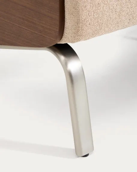 3-местный диван Amsen светло-коричневый с подлокотниками из шпона ореха