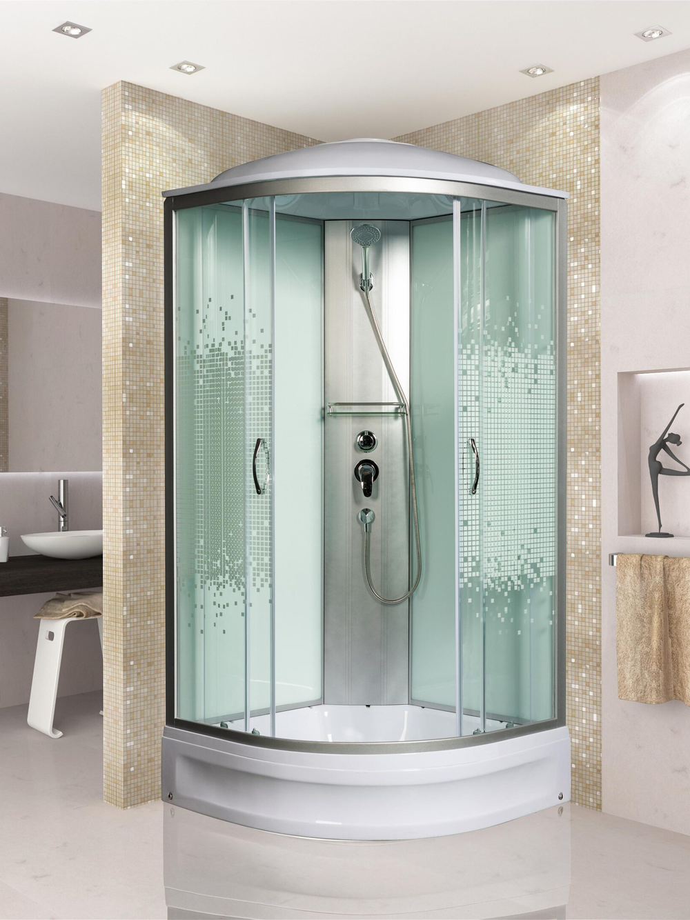 Душевая кабира  МОНОМАХ 10000005758 100/24 С МЗ, 1000х1000х2100, полукруг