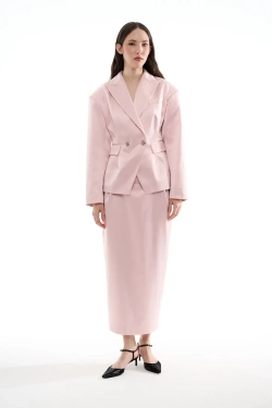 Юбка-карандаш атласная розовая