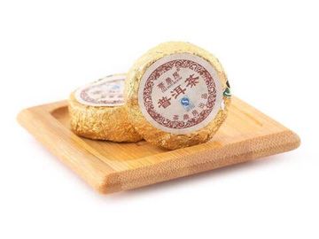 Shu puer chenxiang (stary smak) minitochi w złotej folii