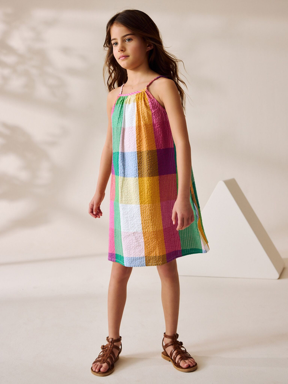 Сарафан для девочки Next AC6-220, Розовый, Зеленый