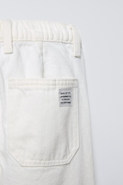 ZARA ДЖИНСЫ СВОБОДНОГО КРОЯ, ЭКРЮ