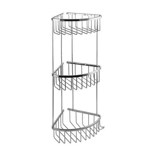 Полочка САНАКС угловая овальная тройная 18см, нерж.сталь 75056