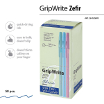 Ручка "GripWrite Zefir" шариковая 0.7 мм, синяя (3 цвета) (Bruno Visconti)