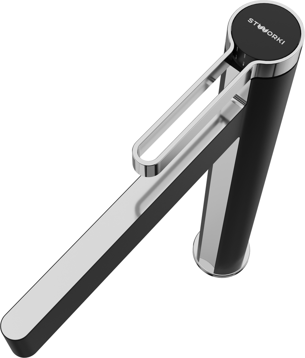 Смеситель для раковины STWORKI Лександ S09020BC матовый черный, хром