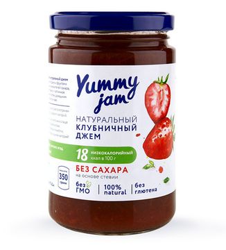 Джем низкокалорийный Yummy Jam клубничный, ст.б, 350г.