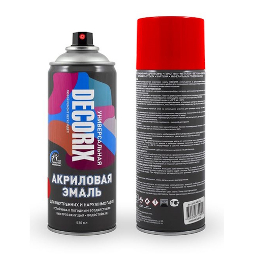 Эмаль аэроз. DECORIX акрил. ярко-красная 520мл   0101-67 DX * АКЦИЯ