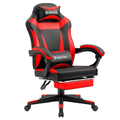 Кресло офисное Игровое кресло Cruiser Черный/Красный,PU,подножка DEFENDER