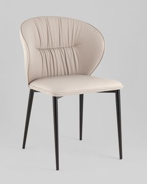 Стул обеденный Deia светло-серая экокожа черные ножки 2 шт.