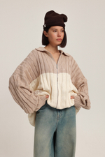 Кардиган на молнии с косами