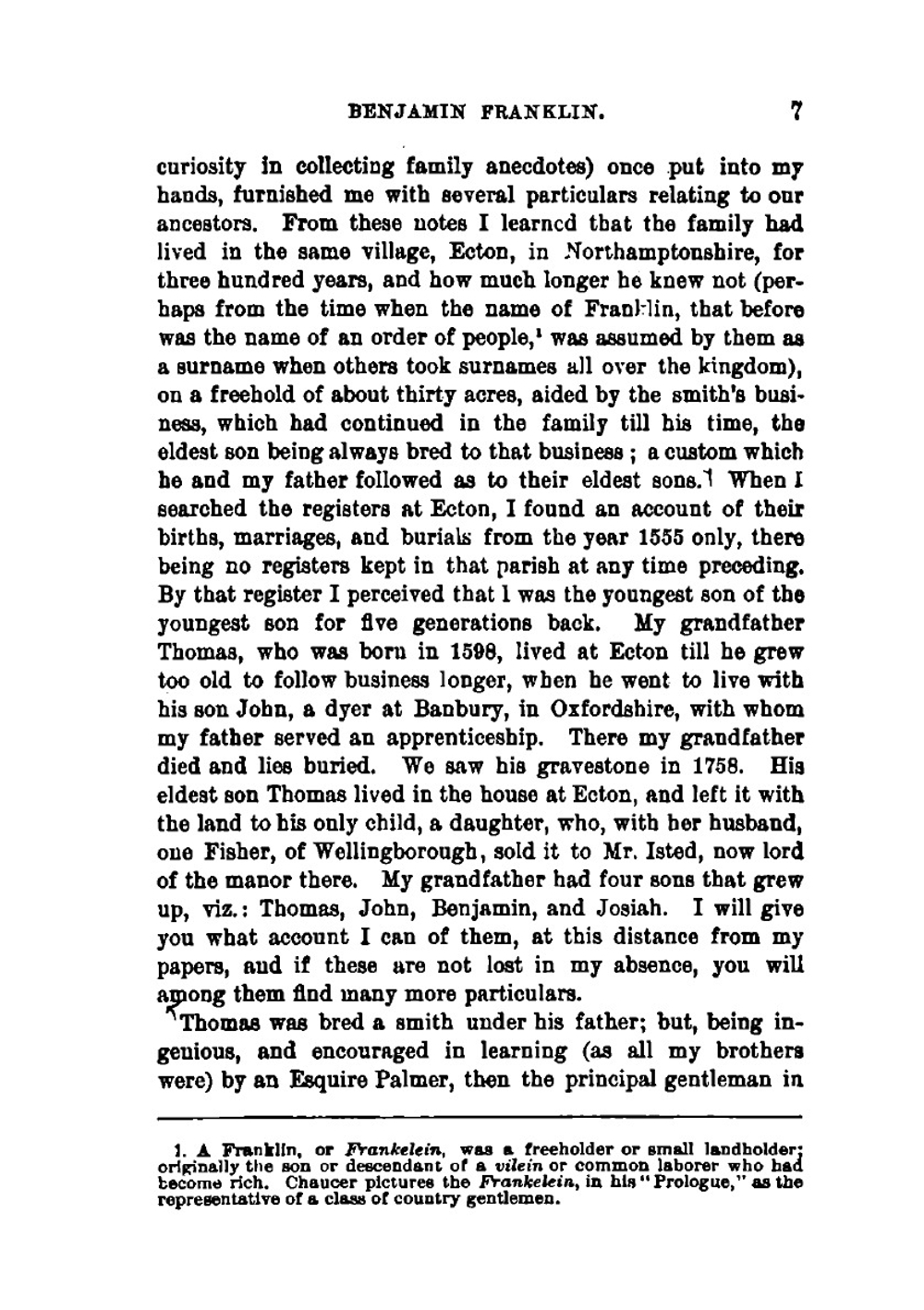 The autobiography of Benjamin Franklin. Prepared for use in schools | B. Franklin