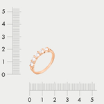 Кольцо женское из красного золота 585 пробы с фианитами (арт. К-477)