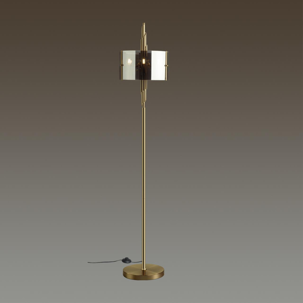 4895/3F MODERN ODL_EX23 85 бронзовый/дымчатый/металл/стекло Торшер E27 3*40W MARGARET