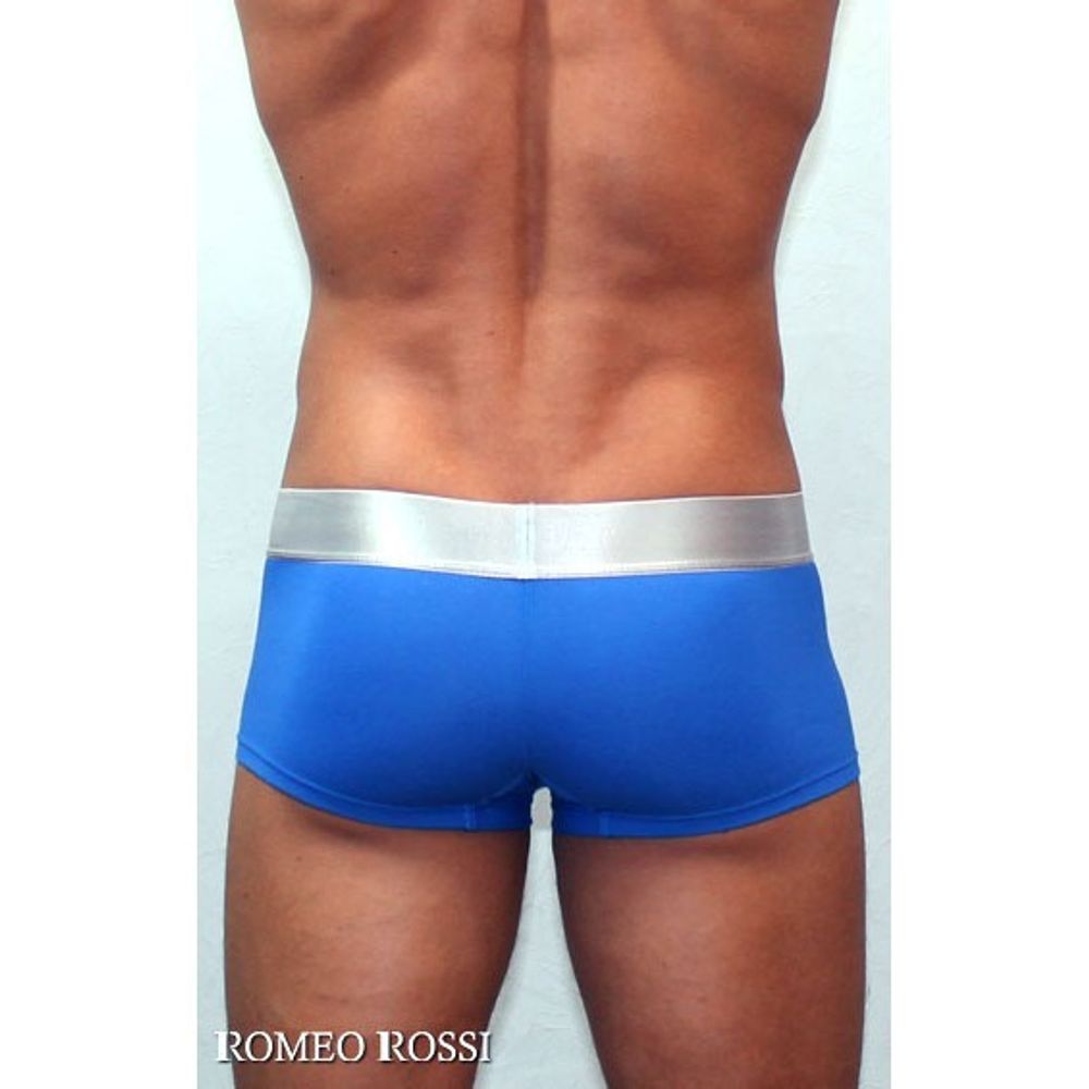 Мужские трусы боксеры синие Romeo Rossi Steel  Blue Boxer RR00014