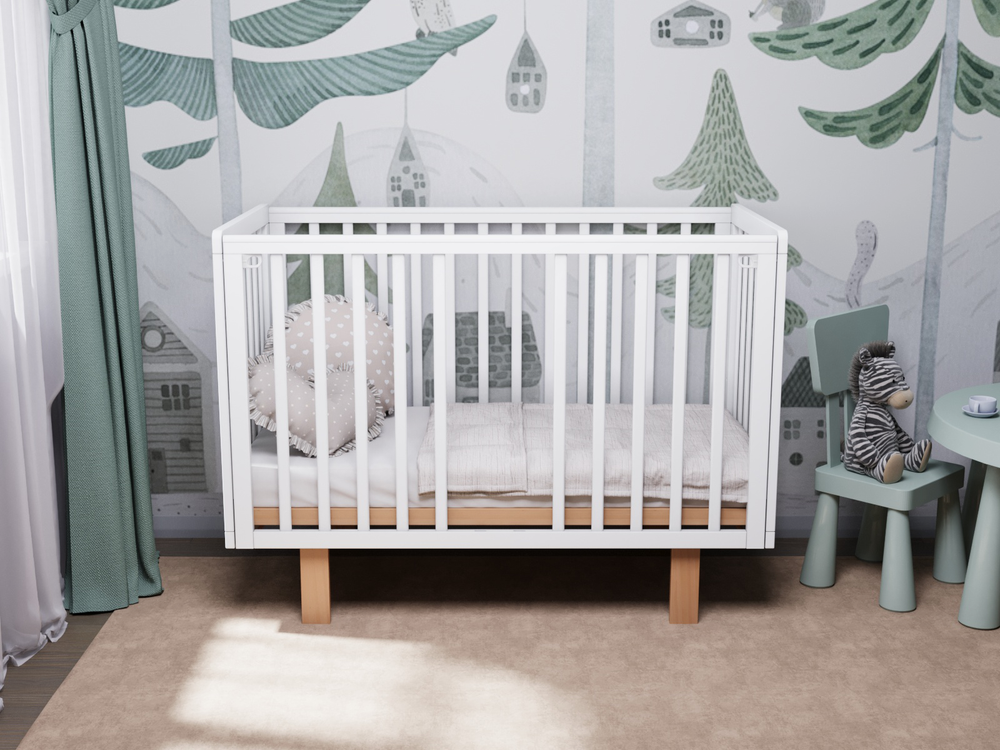 Кровать Incanto Papi продольный маятник цвет белый/бук