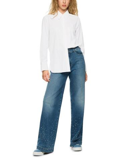 Marc Cain Рубашка с декорированной кристаллами планкой