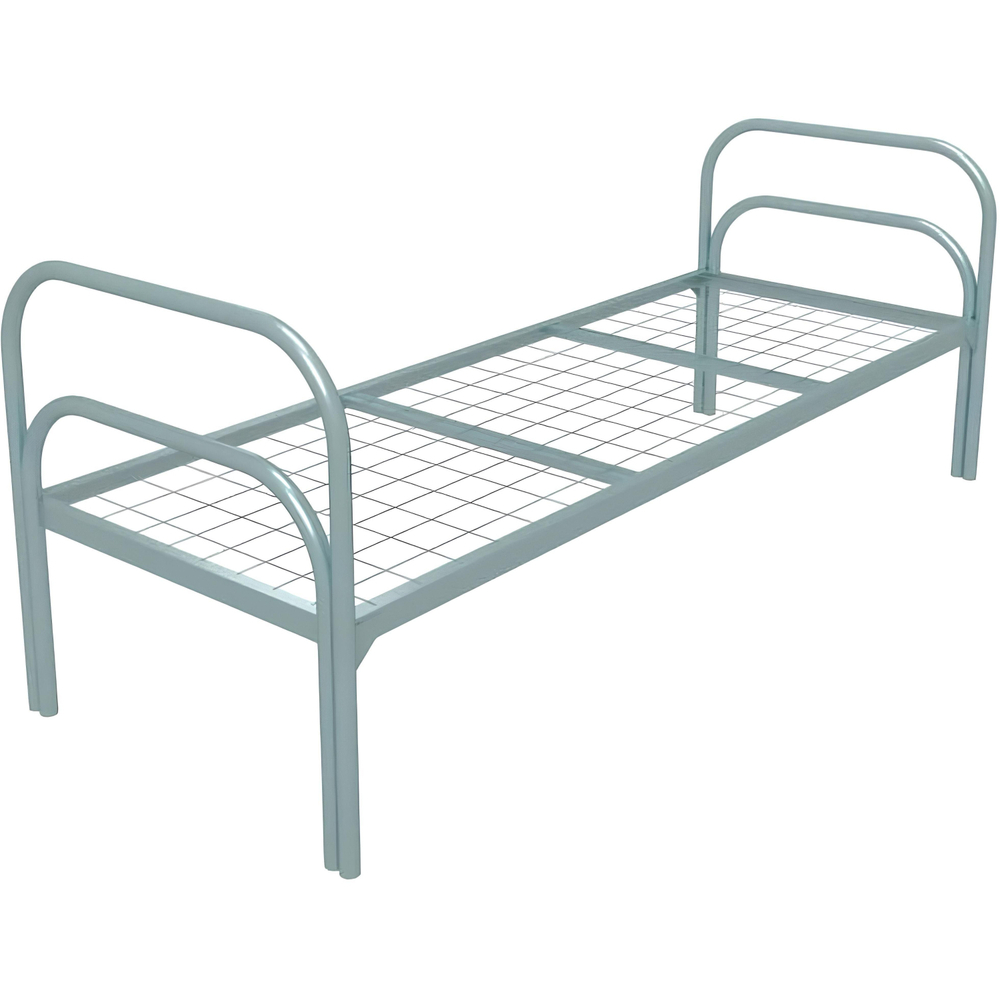 Кровать CAM_металлическая одноярус Хард+2 800х1900,сет100х50,дв.ножка,2пер