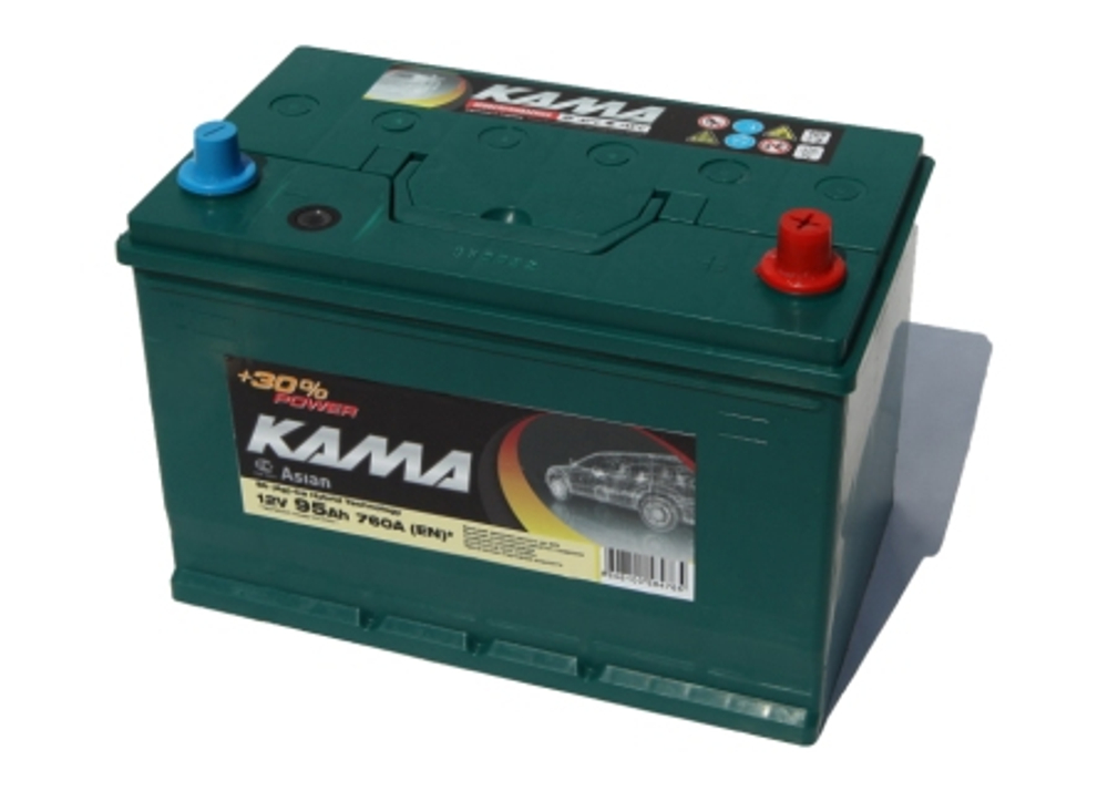 Аккумулятор 6СТ-95 А.ч., п.п., L+, КАМА ASIAN (з-д Sombor, Сербия)